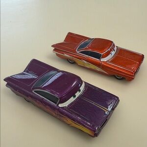 🏁Disney Pixar Cars Ramone Chevy Impala Glitter Orange & Purple Flames Diecast
